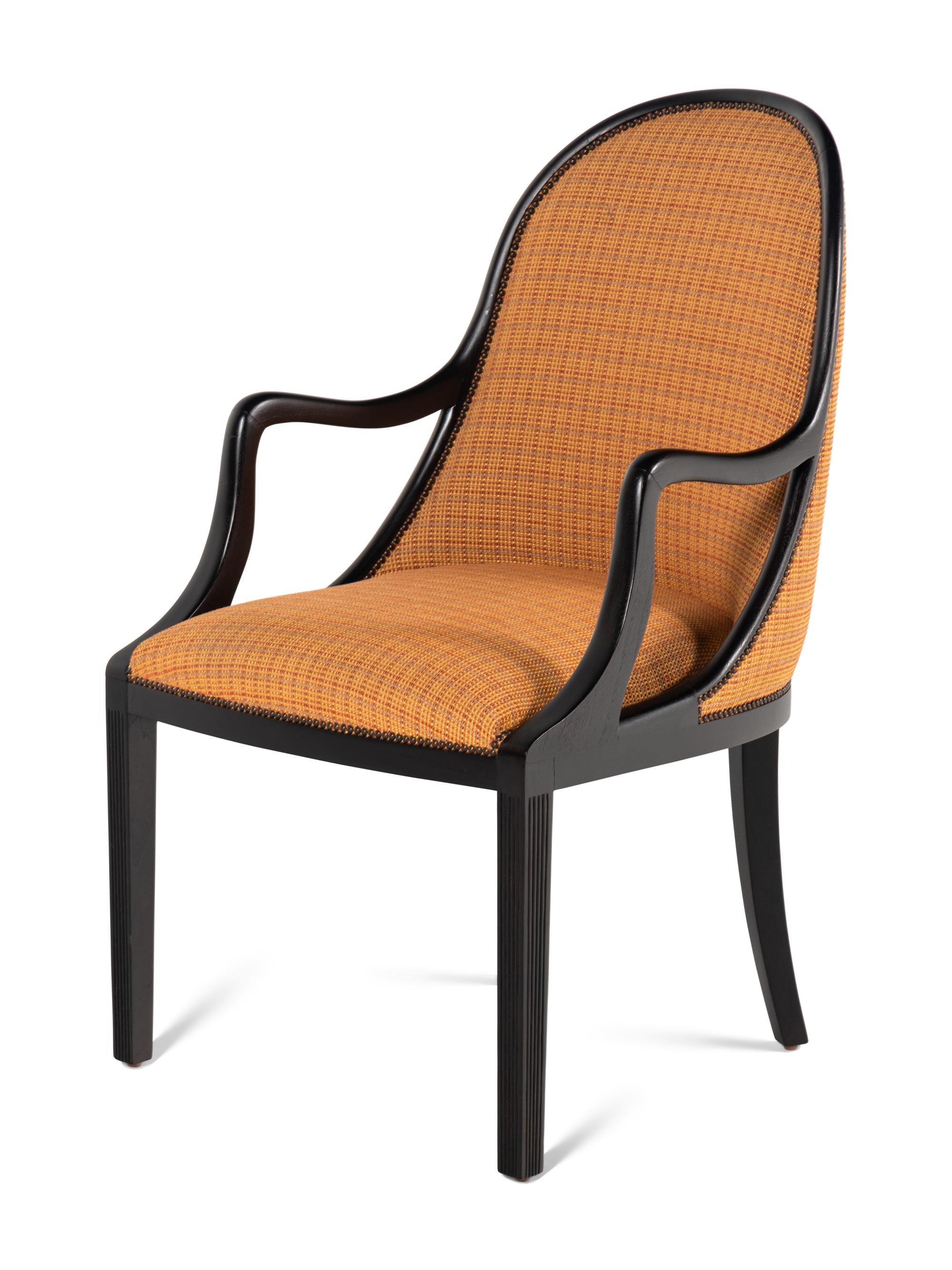 A Dessin Fournir Ebonized Armchair