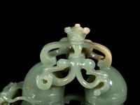 A Carved Serpentine Double Vase and Cover