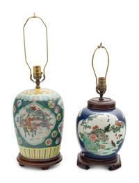 Two Chinese Famille Rose Porcelain Vases Mounted as Lamps