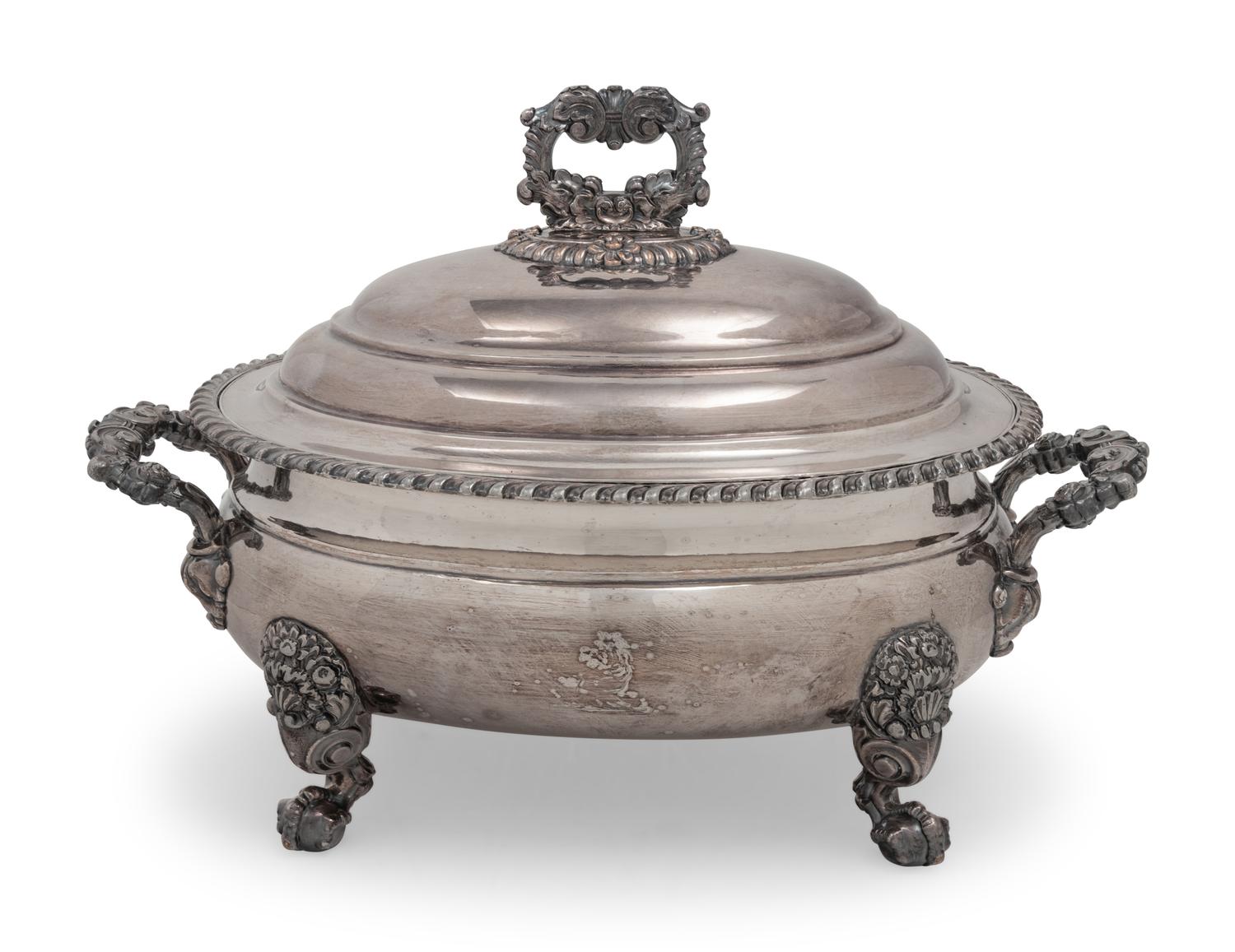 An English Silver-Plate Soup Tureen