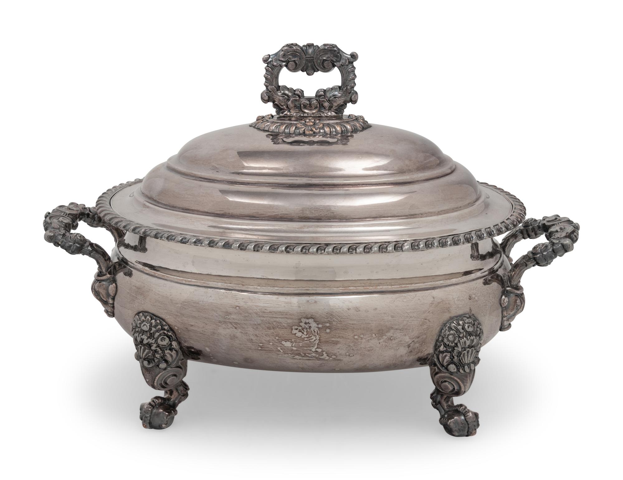 An English Silver-Plate Soup Tureen