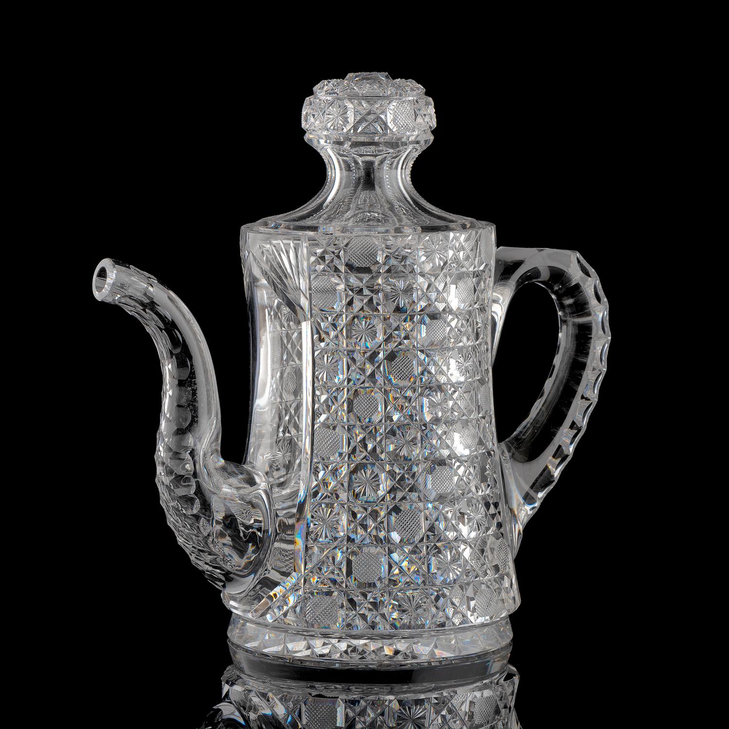 A Brilliant-Period "Harvard" Cut Glass Coffee Pot