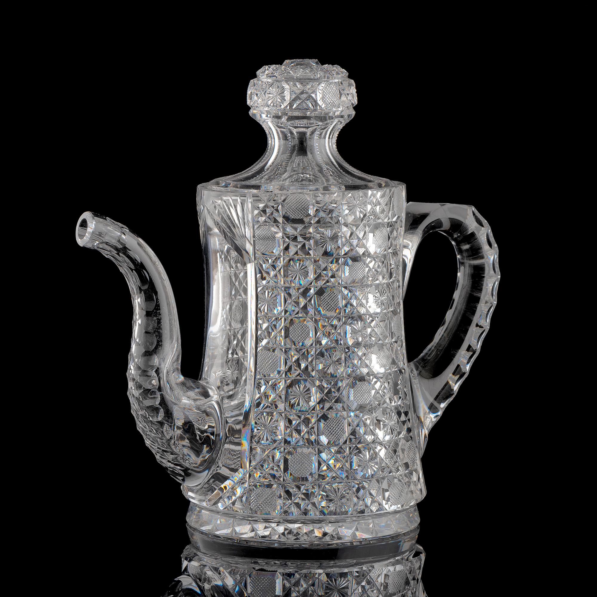 A Brilliant-Period "Harvard" Cut Glass Coffee Pot