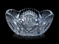 A Group of Eleven Cut and Molded Glass Serving Articles