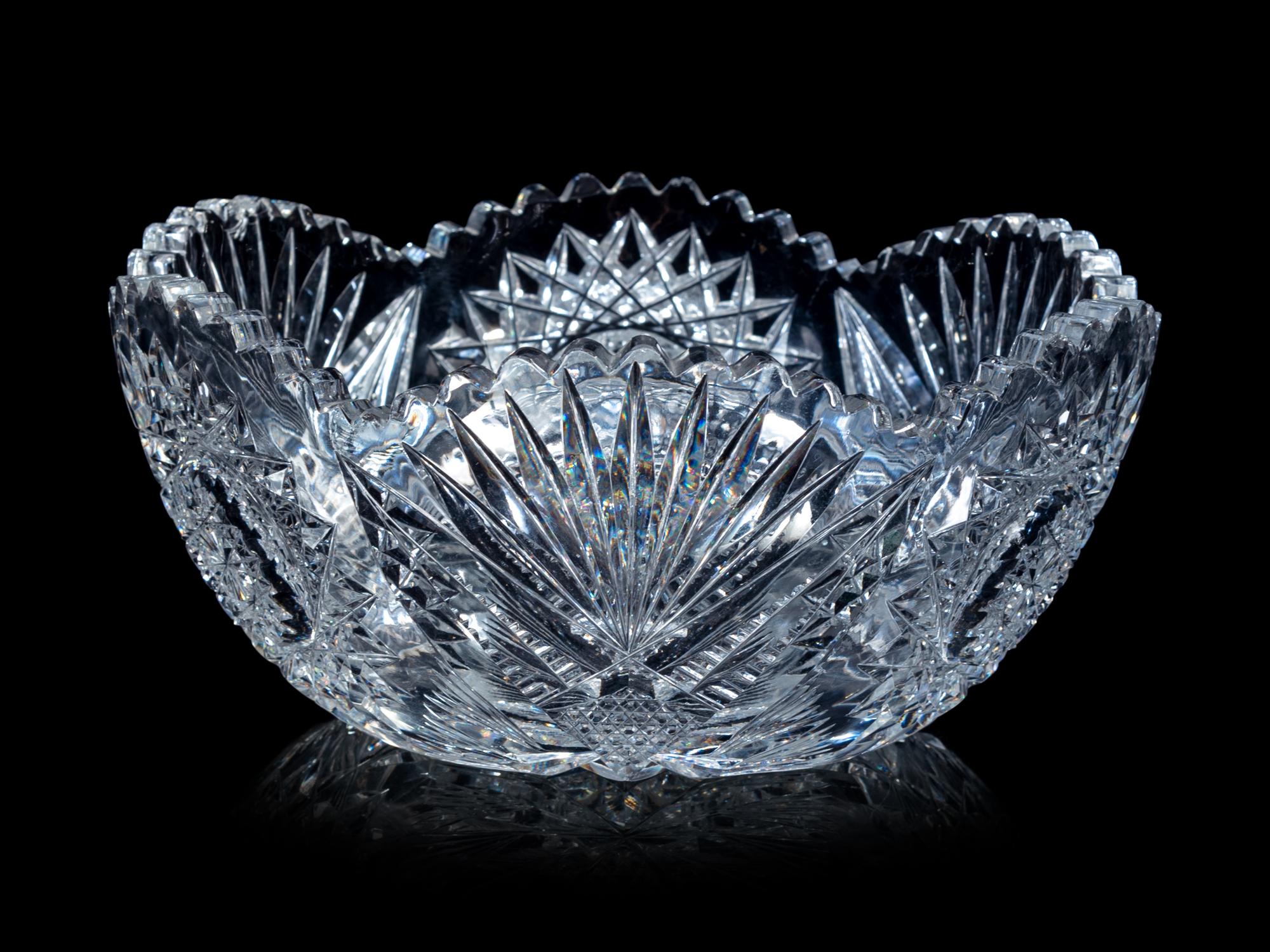 A Group of Eleven Cut and Molded Glass Serving Articles