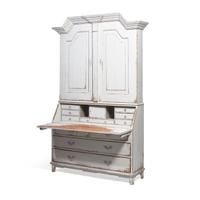 A Gustavian Style Crème-Painted Secretary