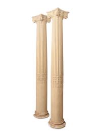 A Pair of Monumental Plaster Corinthian Columns