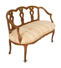 A Continental Painted and Giltwood Settee
