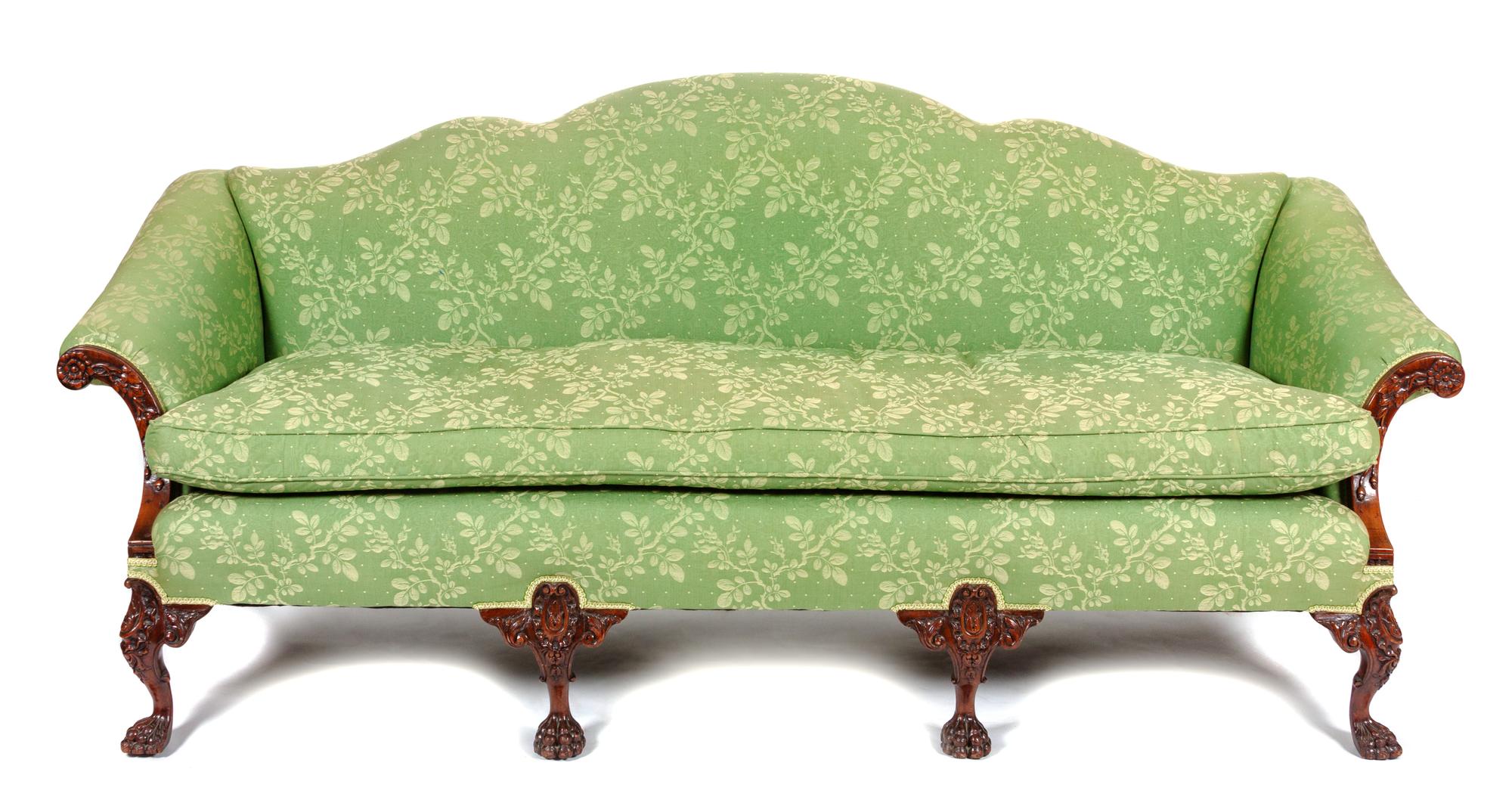 An Irish Mahogany Settee Height 40 x width 83 x depth 31 inches. — 18TH/19TH CENTURY
