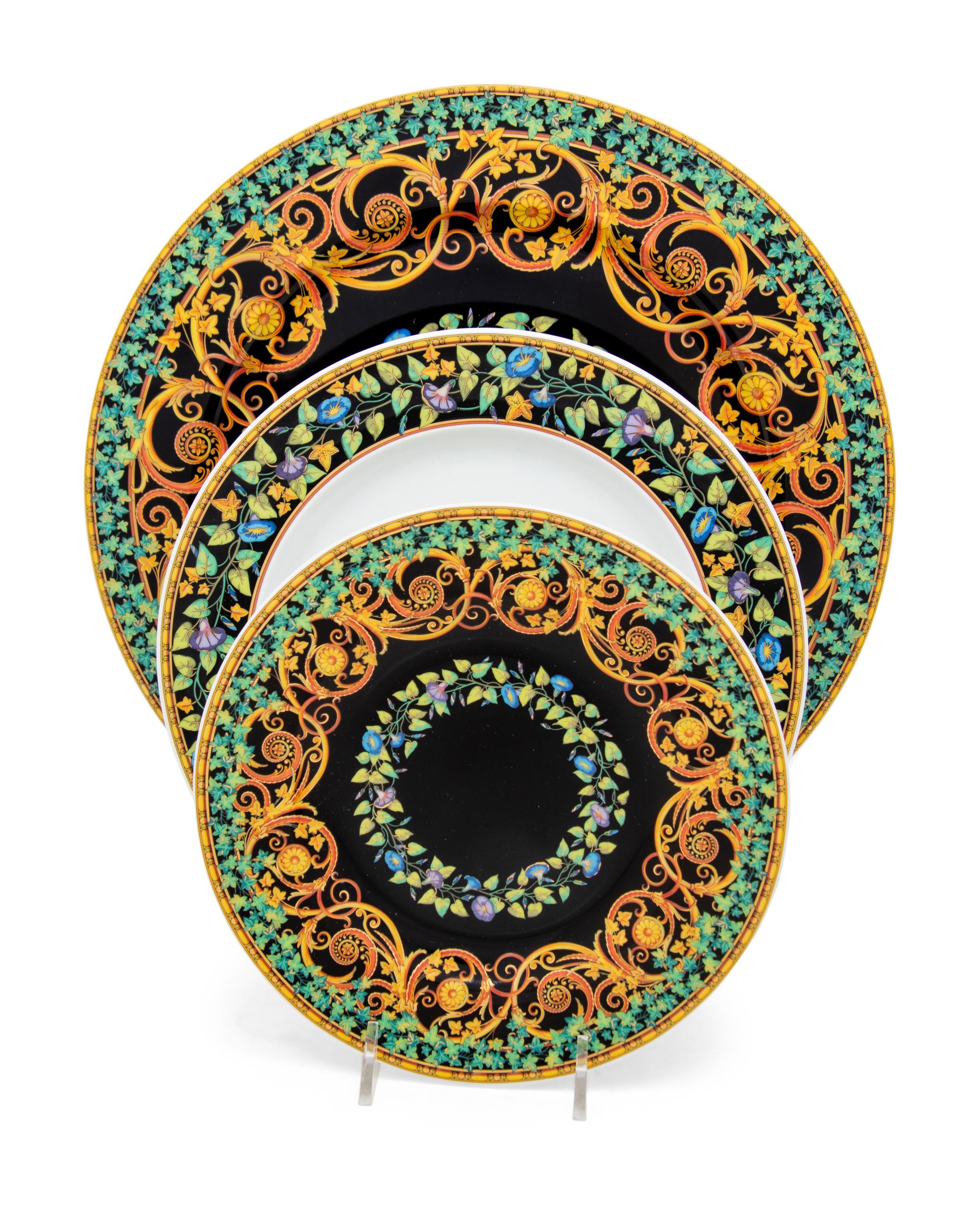 A Versace Gold Ivy Porcelain Dinner Service