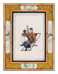 A Set of 12 Chinese Export Pith Paintings, Late 19th/Early 20th Century 清晚期 通草畫人物圖鏡框12幅