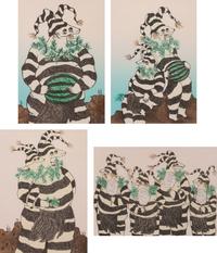 Four Works: Koshare with Melon, Two Koshares with Melon, Koshares Walking and Koshares with Cotton Candy , each edition 38/75