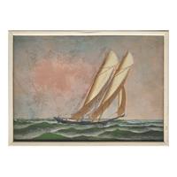 Antonio Jacobsen (American-Danish, 1850-1921) — Single Yacht Facing Right
