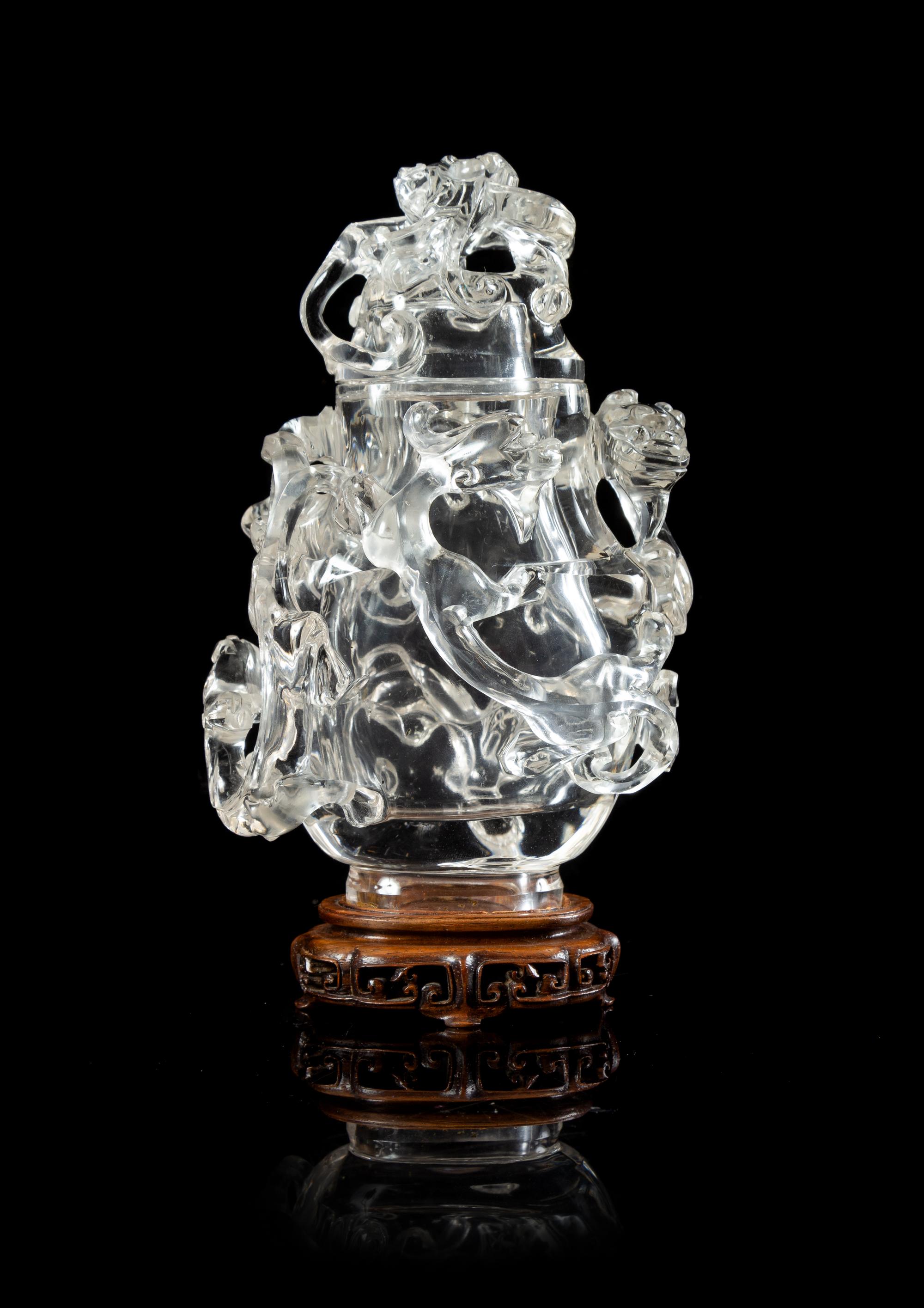 A Carved Rock Crystal Covered Vase