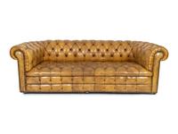 An English Edwardian Tufted Leather Chesterfield Sofa — 20TH CENTURY