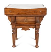 A French Provincial Marble-Top Butcher's Table