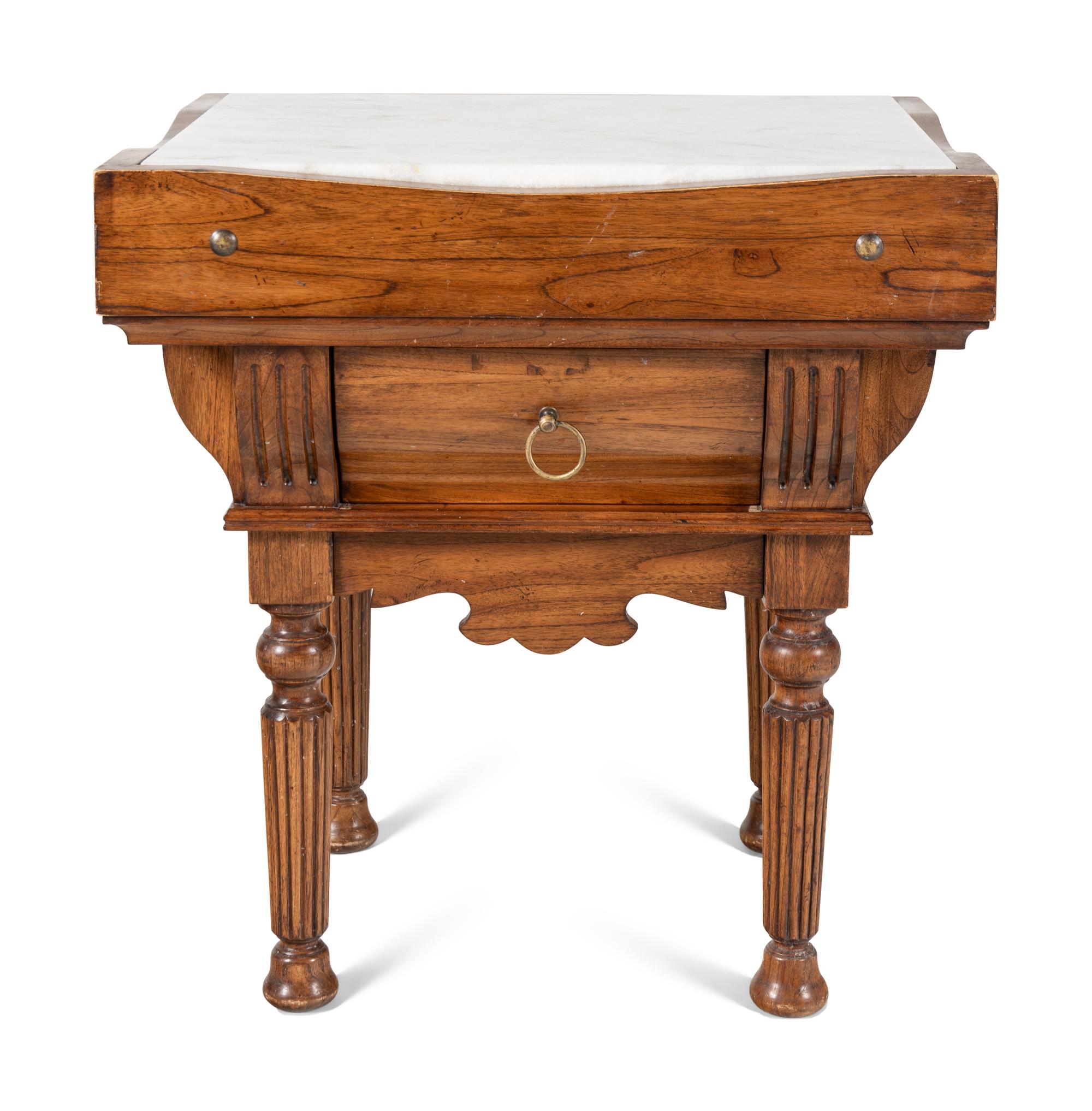 A French Provincial Marble-Top Butcher's Table