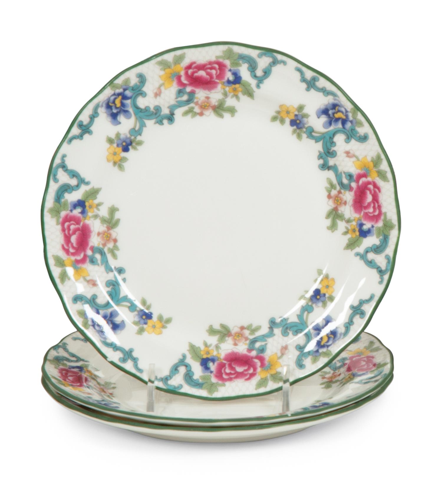 A Royal Doulton Floradora Green Porcelain Dinner Service