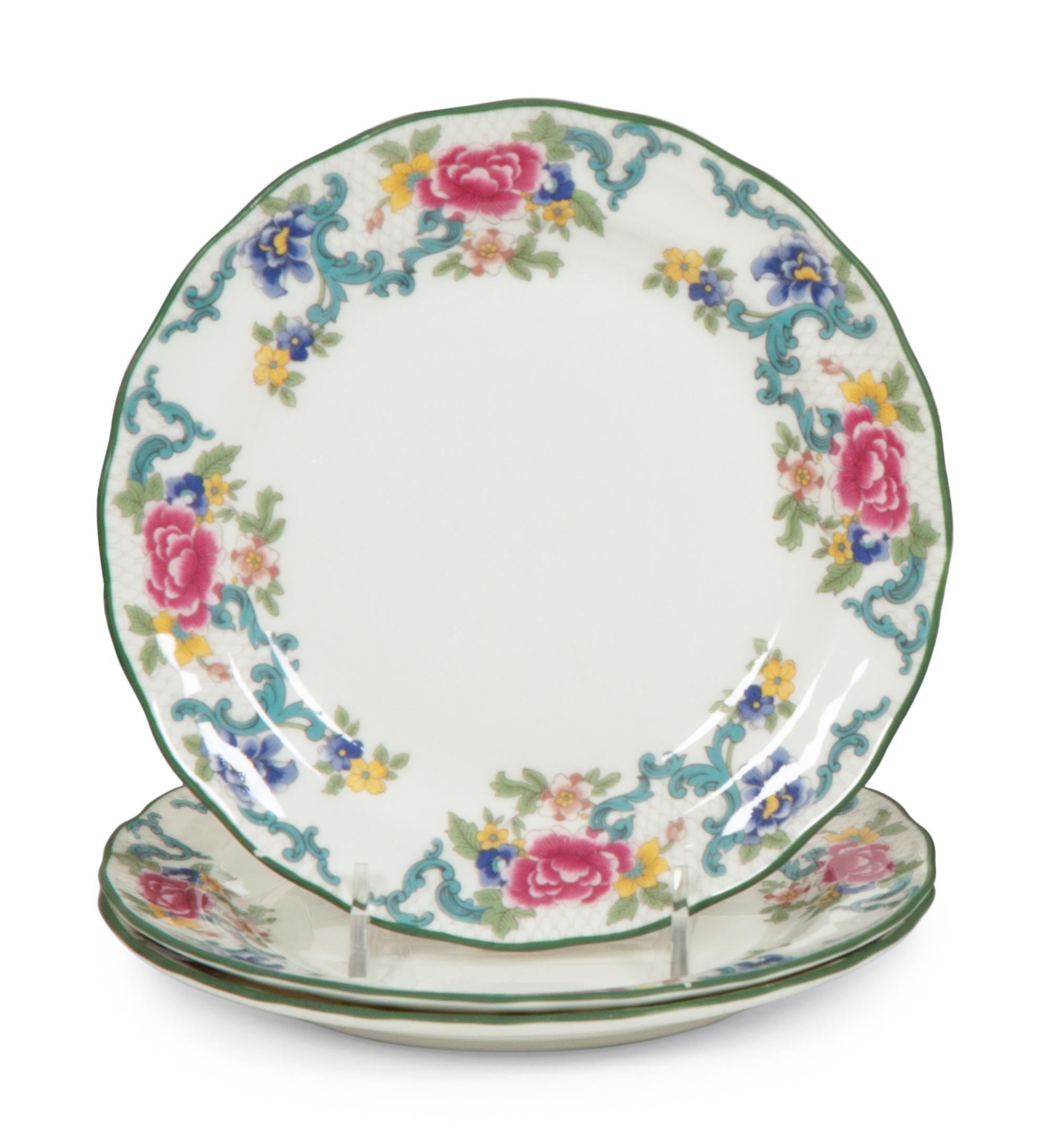 A Royal Doulton Floradora Green Porcelain Dinner Service