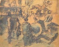 Two Works: The Artist and His Model; with Ballroom Couple (A Double-Sided Work); together with Cabaret , 1905 (2)
