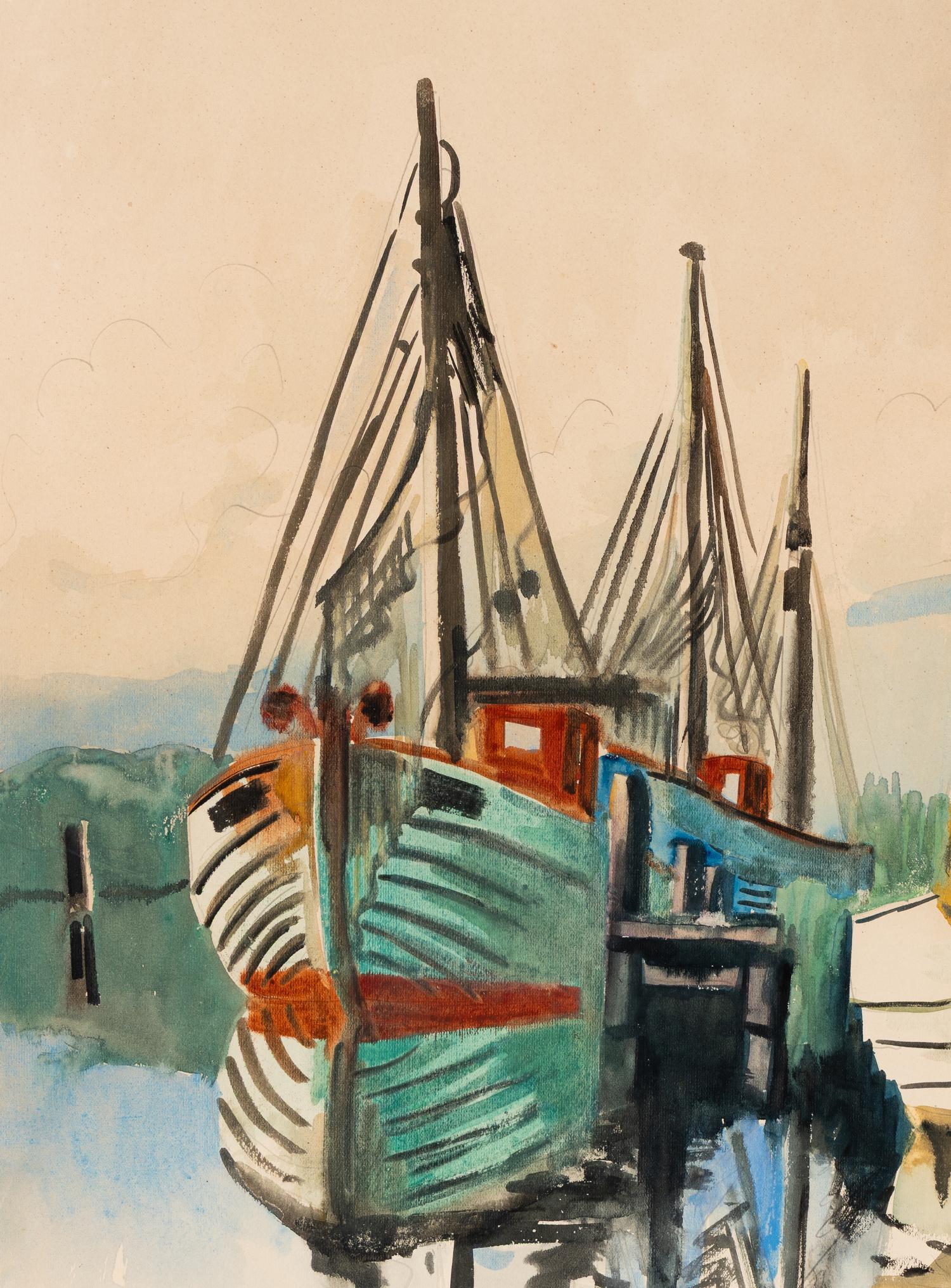Fischkutter im Lebastrom II (Fishing Boats in the Lebastrom II) , 1933