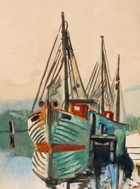 Fischkutter im Lebastrom II (Fishing Boats in the Lebastrom II) , 1933
