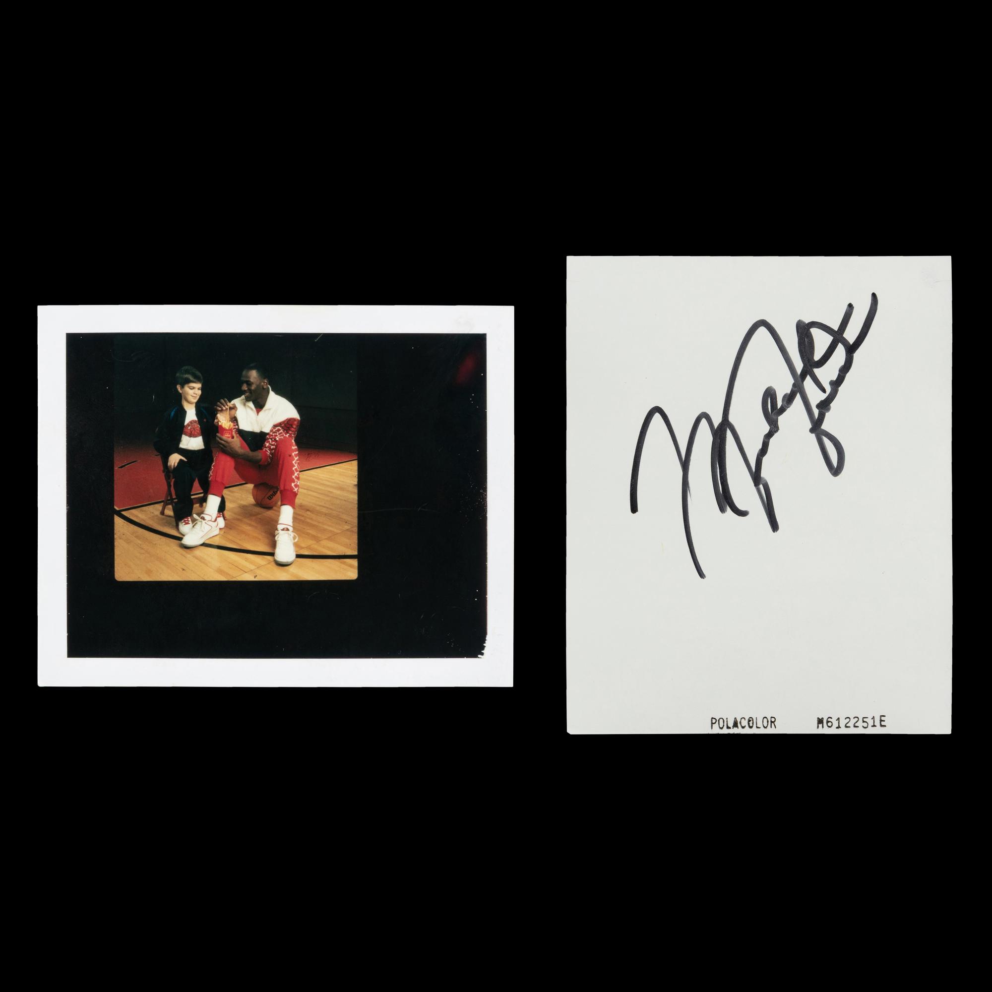 A Michael Jordan Signed Autograph Original Jean Moss Polaroid Proof for McDonalds Acclaimed 1987 Muscular Dystrophy Advertisement (Beckett Authentication Services, Moss Family Letter)
