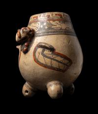 A Nicoya Polychrome Vulture Effigy Vessel