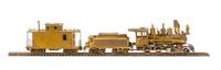 A United Scale Models Brass N-Gauge 2-6-0 Locomotive, Tender and Caboose