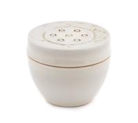A White Glazed Porcelain Jar and Cover Height 2 1/8 inches.