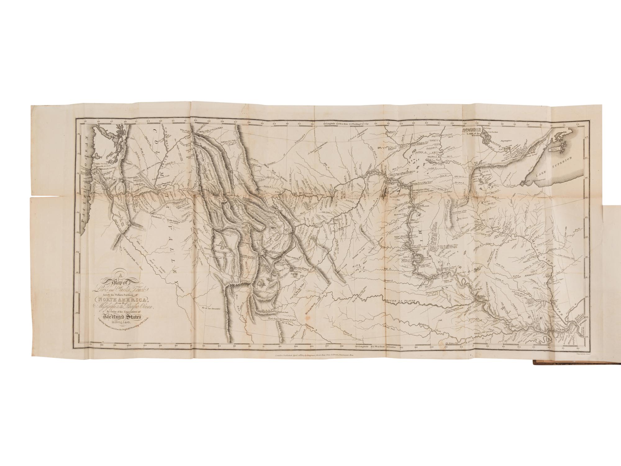 LEWIS, Meriwether (1774-1809) and William CLARK (1770-1838). Travels to the Source of the Missouri River and across the American Continent... London: A. Strahan for Longman, Hurst, Rees, Orme, and Brown, 1815.
