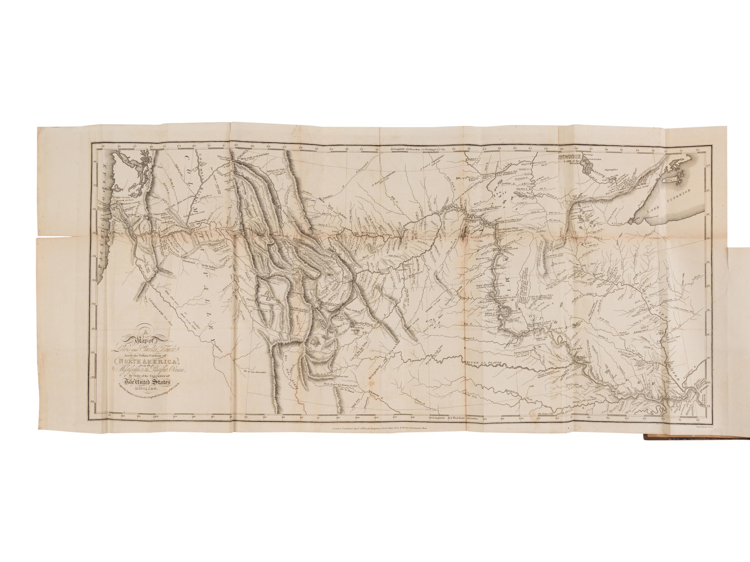 LEWIS, Meriwether (1774-1809) and William CLARK (1770-1838). Travels to the Source of the Missouri River and across the American Continent... London: A. Strahan for Longman, Hurst, Rees, Orme, and Brown, 1815.