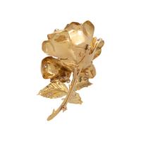 YELLOW GOLD AND DIAMOND ROSE BROOCH