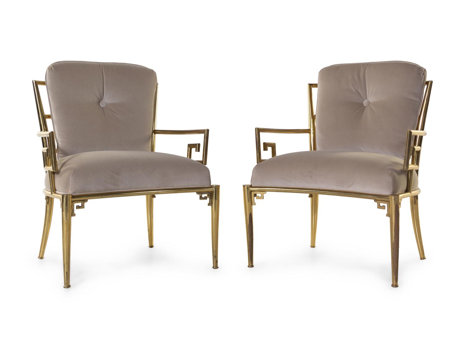 Pair of Greek Revival Lounge Chairs
