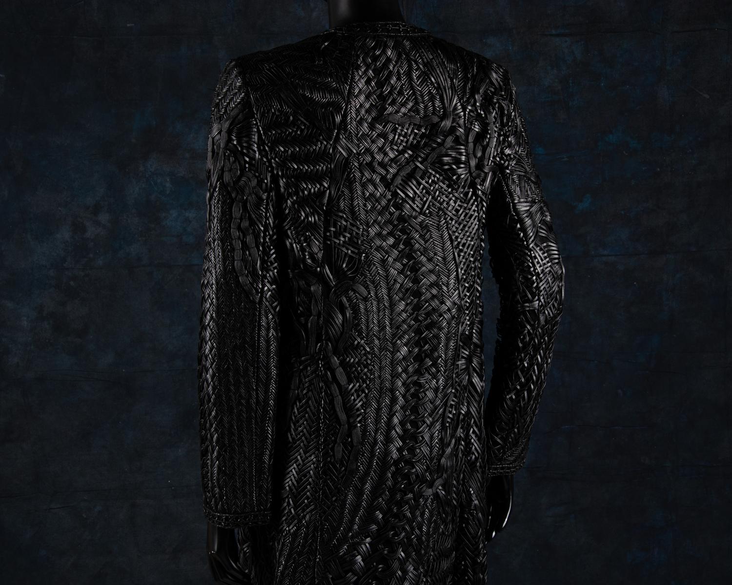Chado Ralph Rucci Braided and Woven Leather Jacket