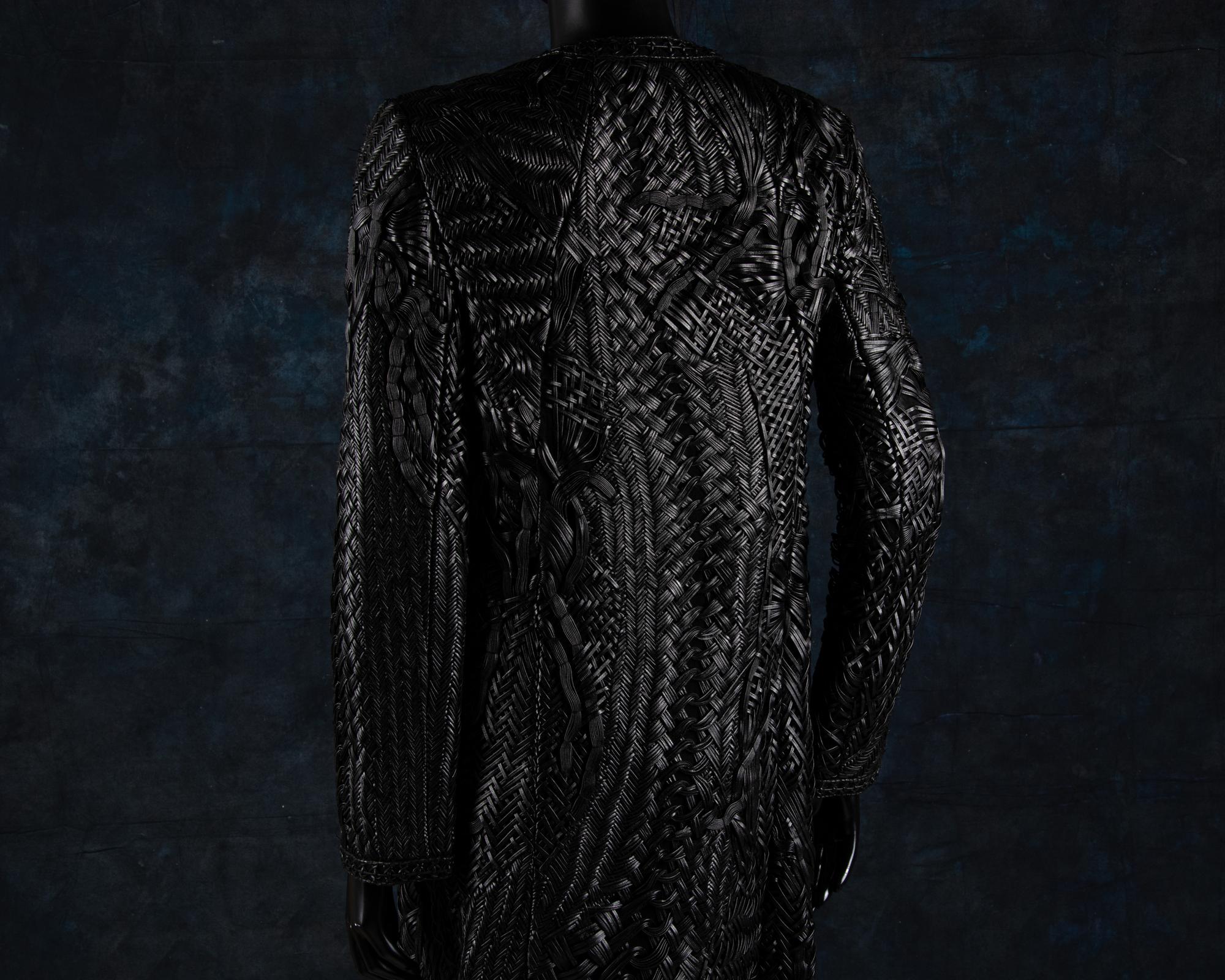 Chado Ralph Rucci Braided and Woven Leather Jacket