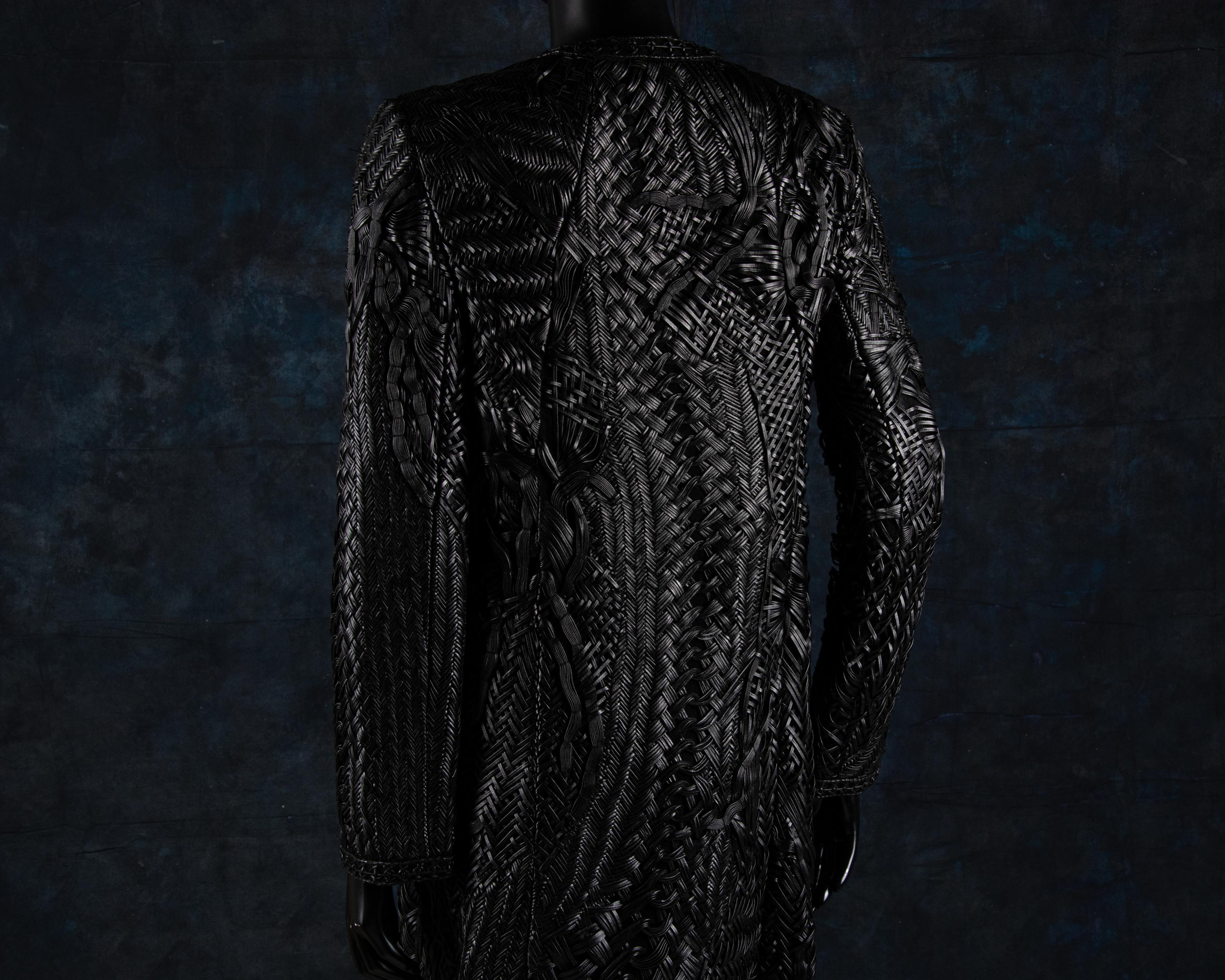 Chado Ralph Rucci Braided and Woven Leather Jacket