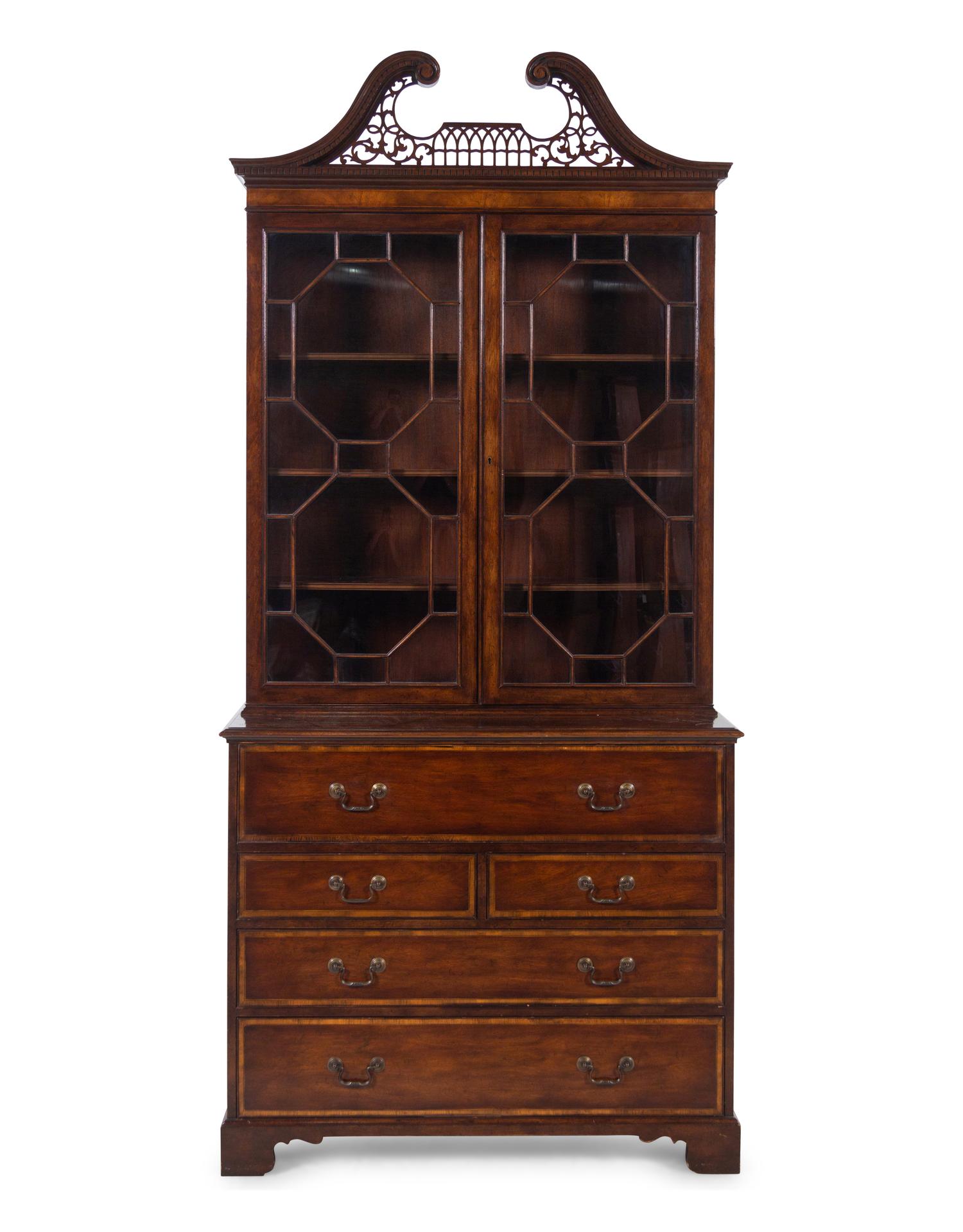 A George III Style Mahogany Secretary Bookcase