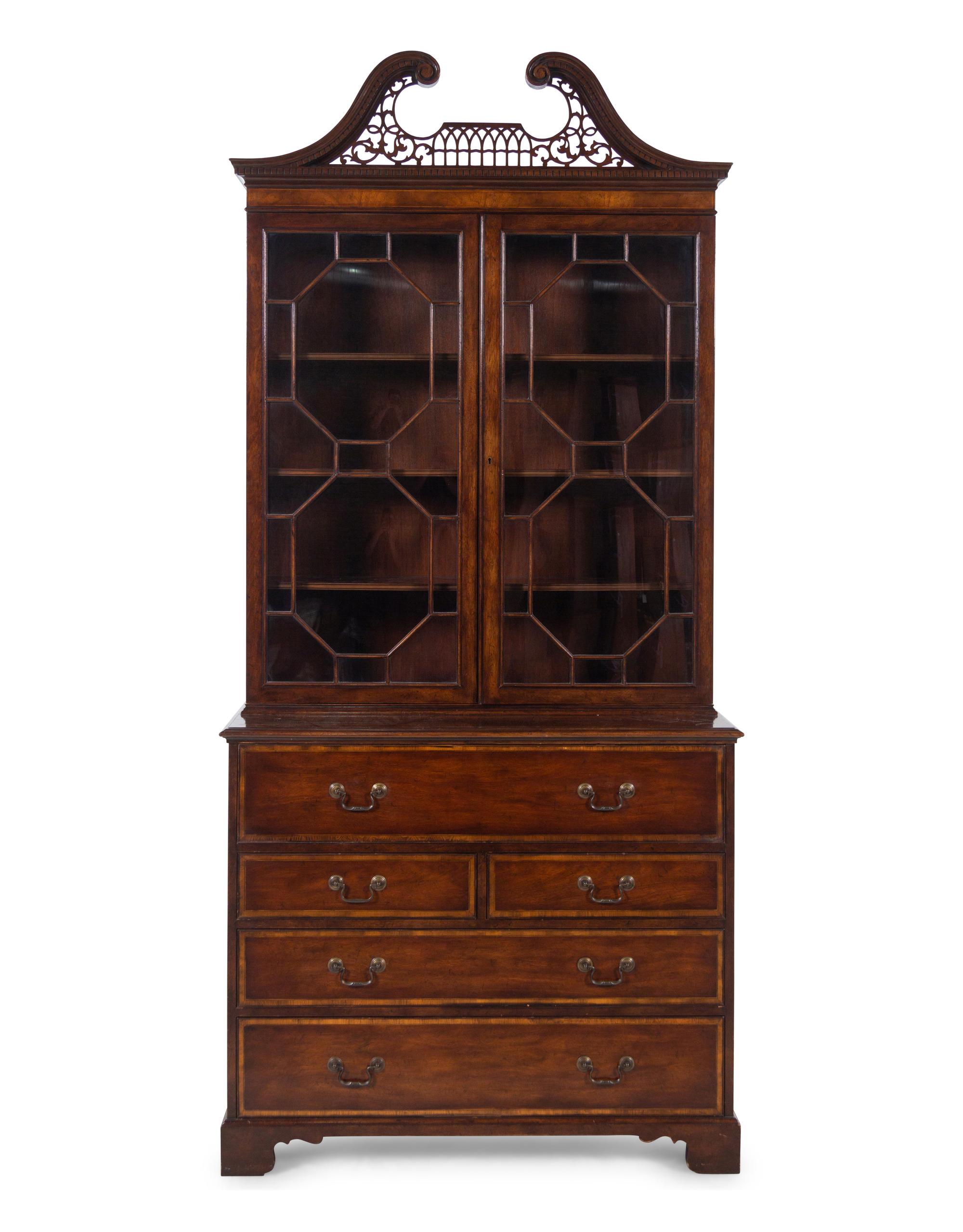 A George III Style Mahogany Secretary Bookcase