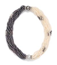 TRIANON, CONVERTIBLE CULTURED PEARL AND DIAMOND NECKLACE/BRACELET SET