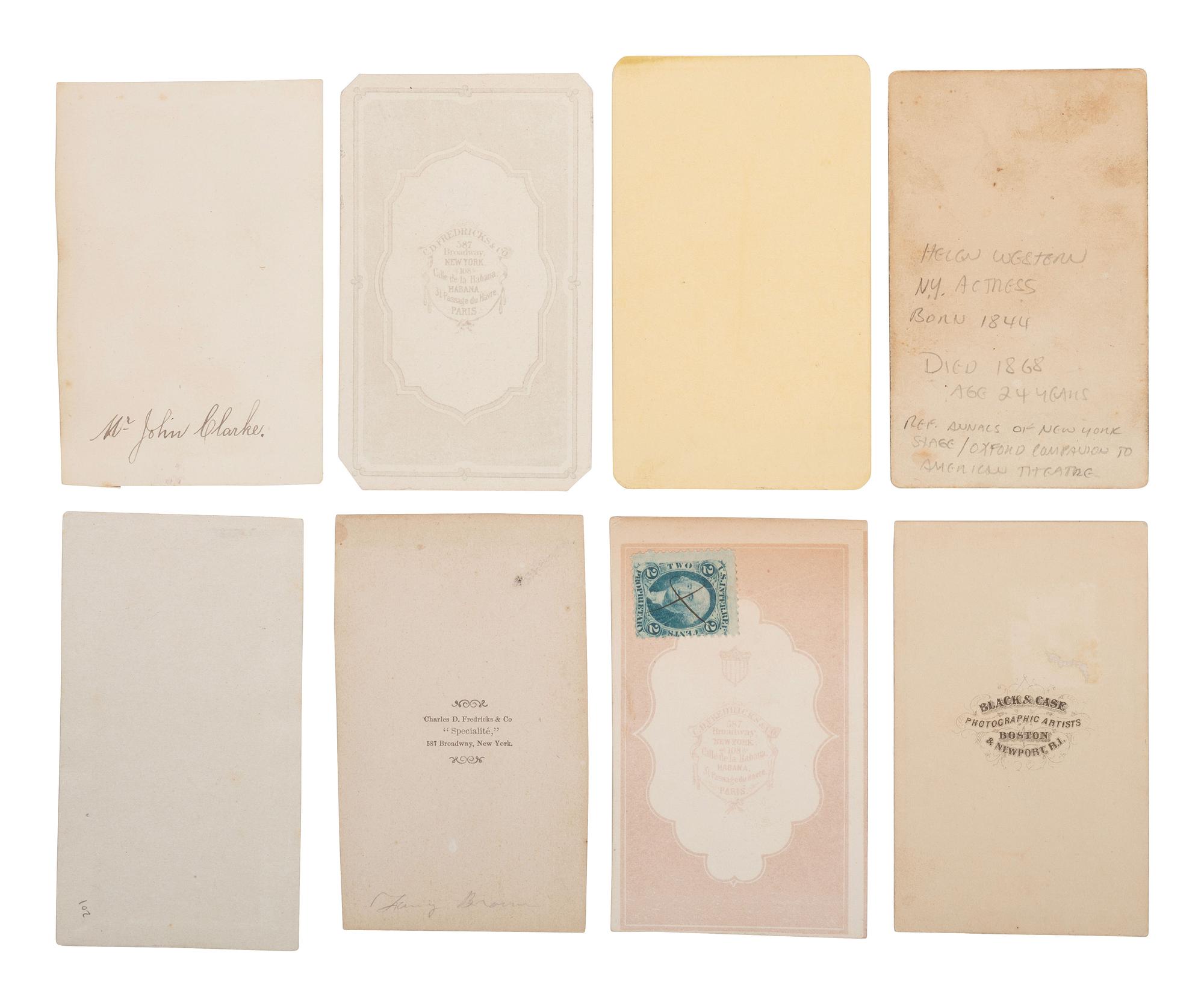 [LINCOLN ASSASSINATION]. A group of 14 CDVs of John Wilkes Booth, his family, love interests, and associates.