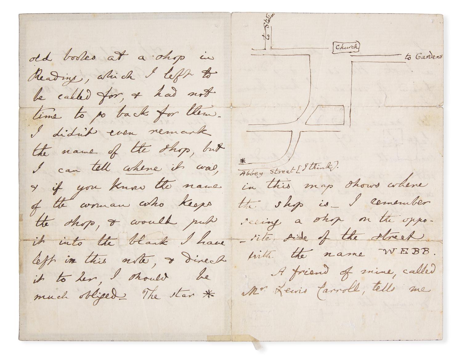 Carroll, Lewis (Charles Lutwidge Dodgson). Autograph Letter, signed