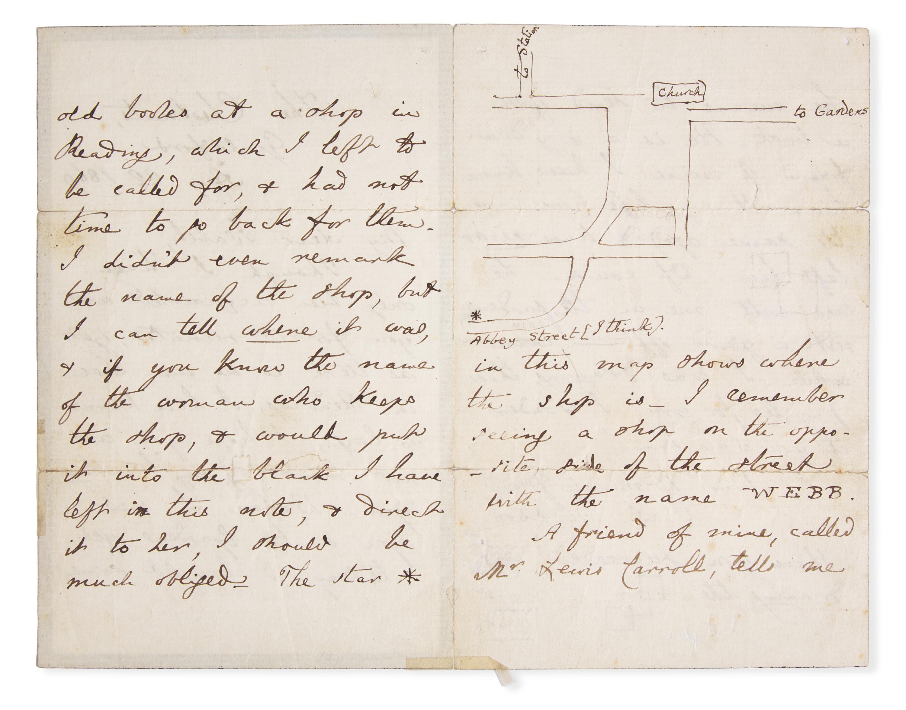 Carroll, Lewis (Charles Lutwidge Dodgson). Autograph Letter, signed