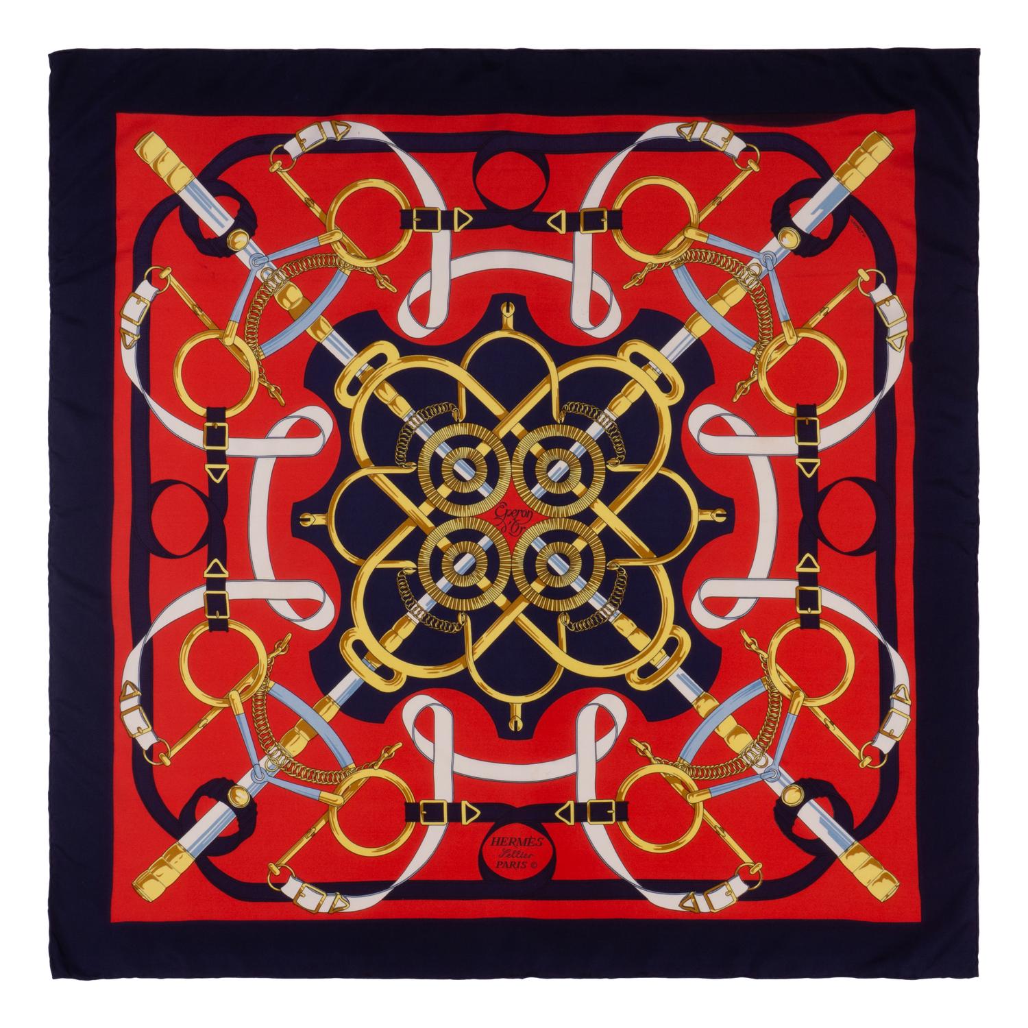 Group of Seven Designer Scarves by Hermès, Gucci, and Celine
