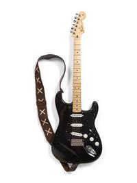A Fender Black Stratocaster Electric Guitar