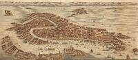 A Framed Reproduction 1706 Map of Ancient Venice