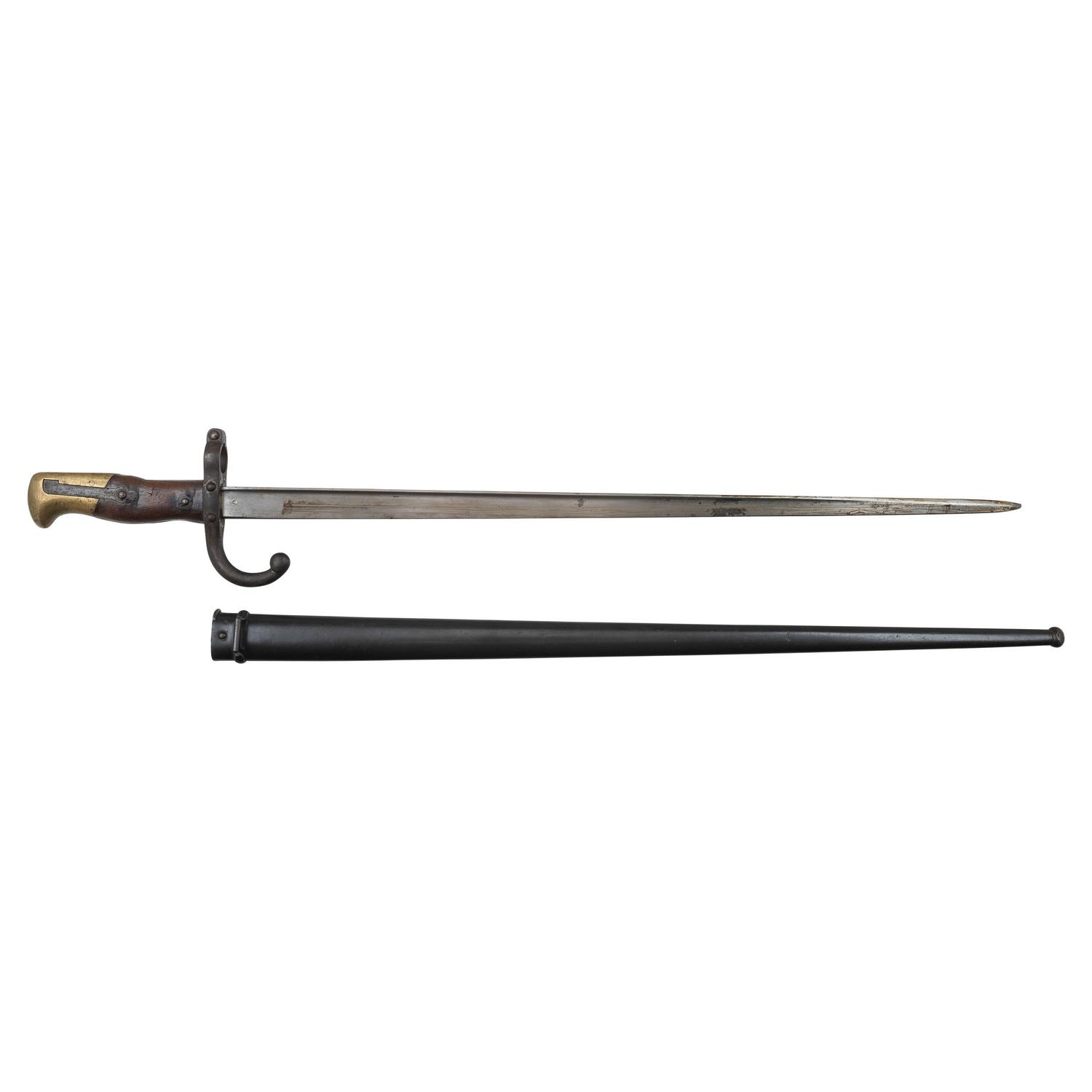 Lot of 3 Edged Weapons Including: French M1874 Gras Bayonet, US M1 Bayonet, Robeson USN Mk 2 Knife