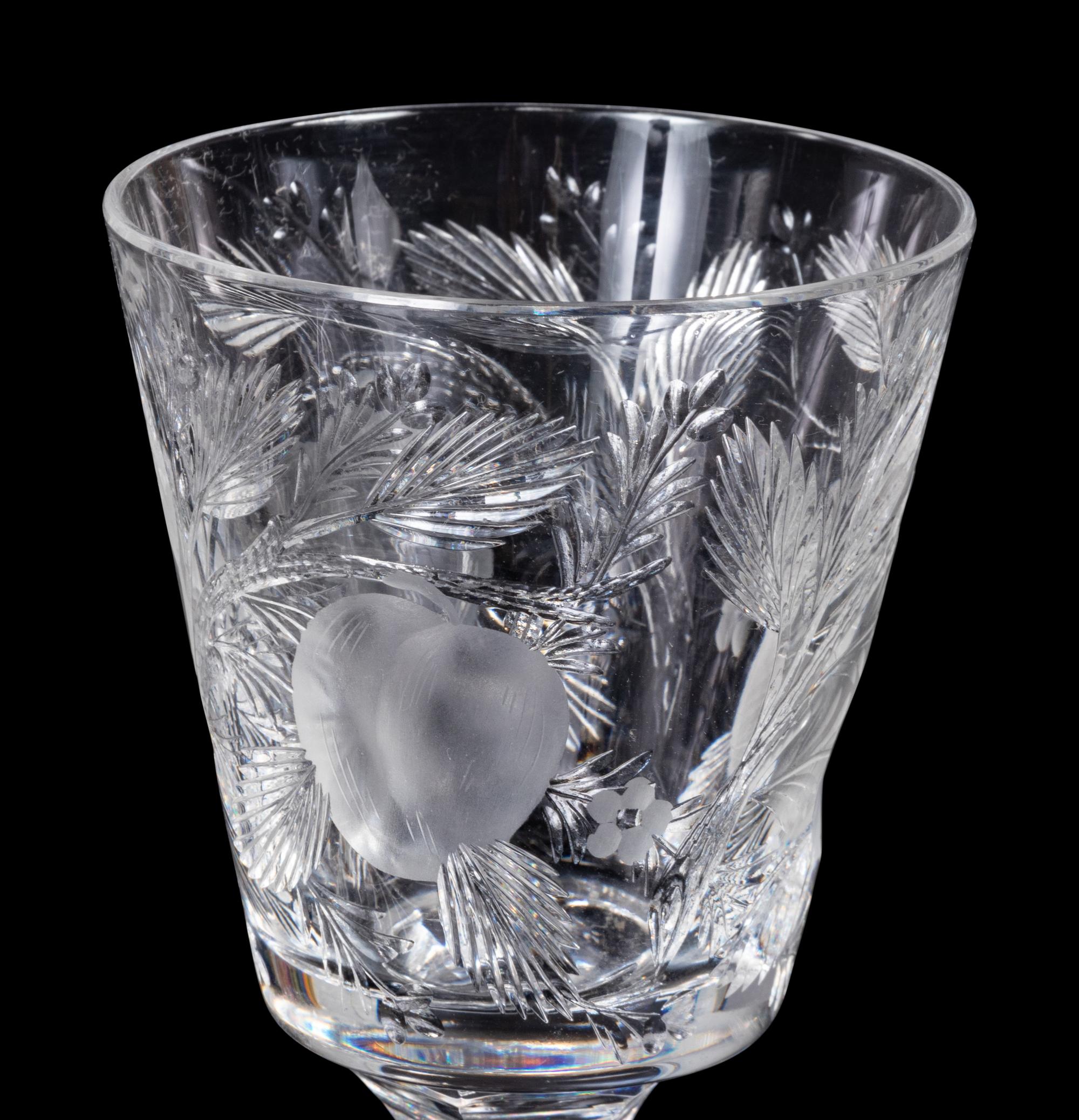 A Group of American Cut and Etched Glass Stemware