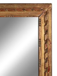 A Louis XVI Gray Painted and Parcel Gilt Pier Mirror
