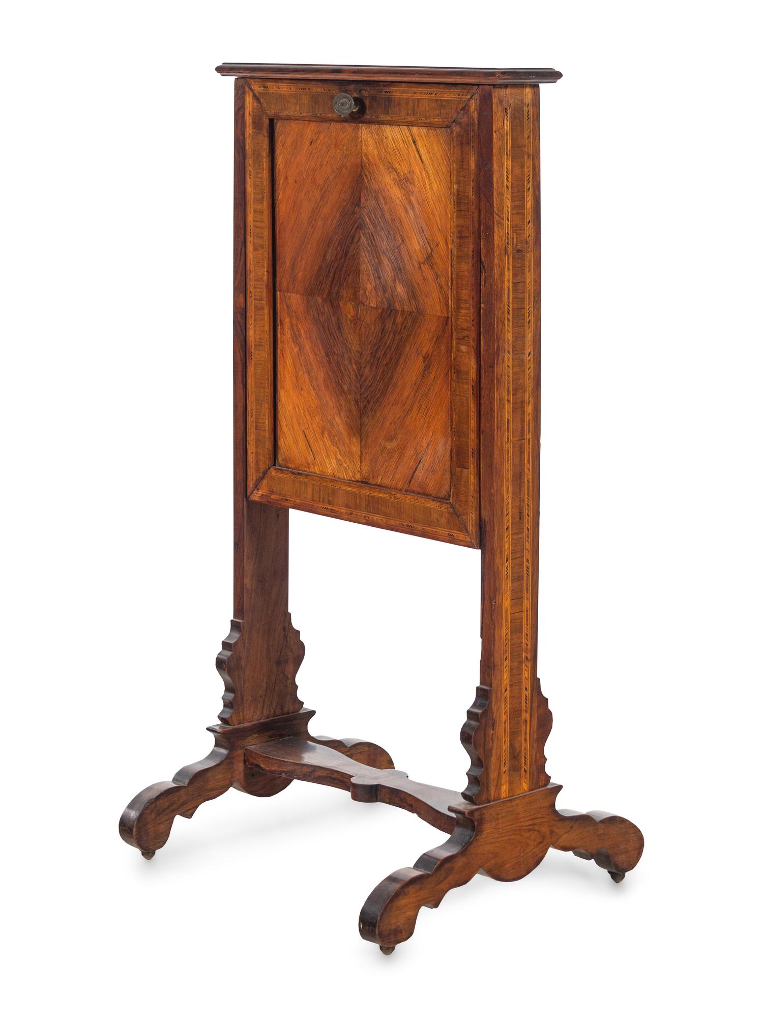 An English Inlaid Writing Desk Fire Screen